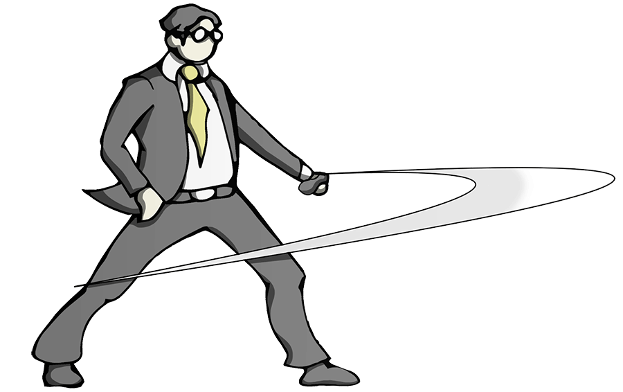 Mr. Kim using a sword